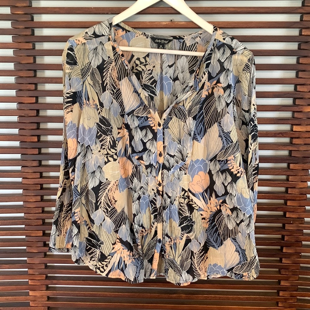 Floral Button-Up Blouse - Multicolor
